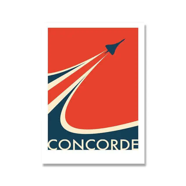Norvo | Retro Concorde Fly Plakat på Lerret