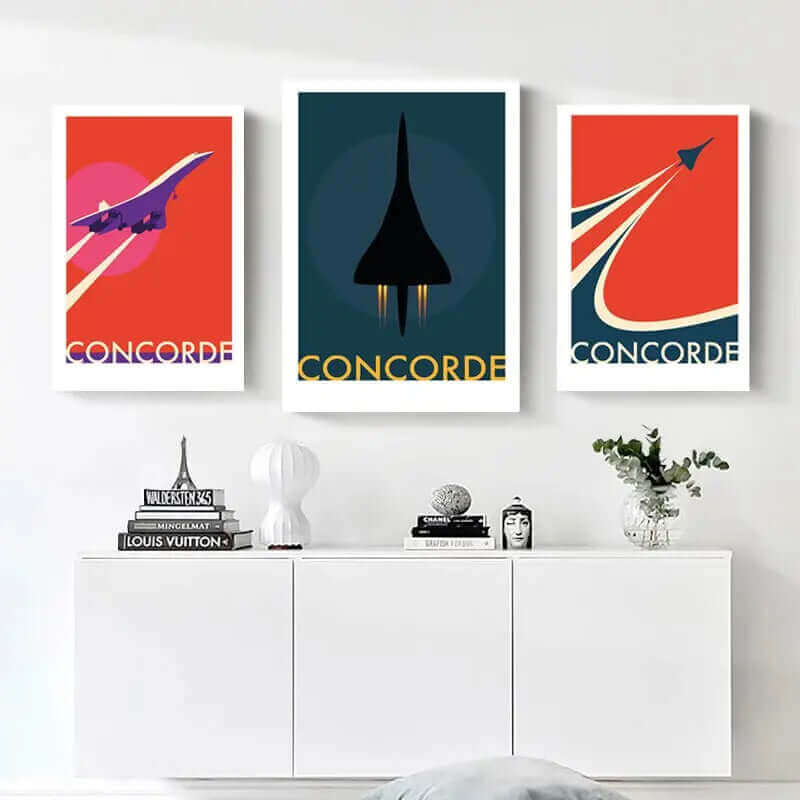 Norvo | Retro Concorde Fly Plakat på Lerret