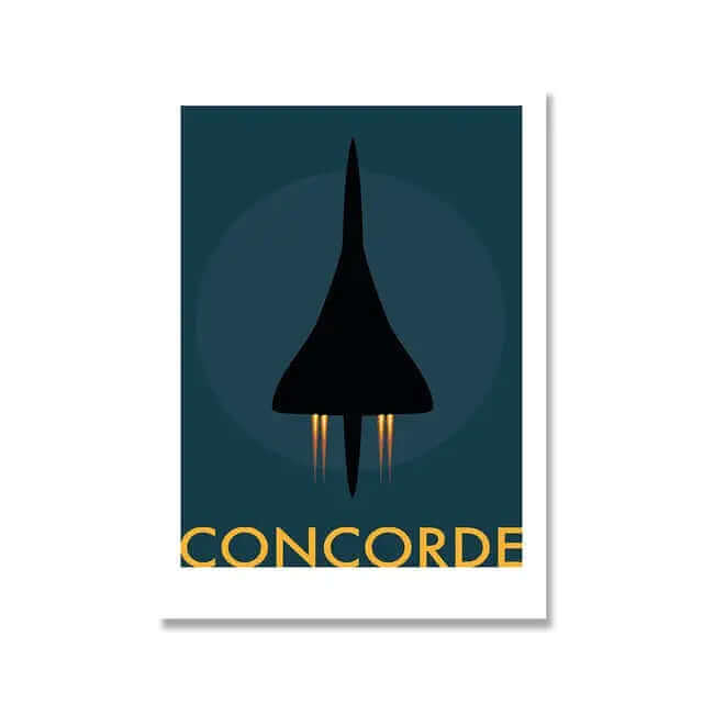 Norvo | Retro Concorde Fly Plakat på Lerret