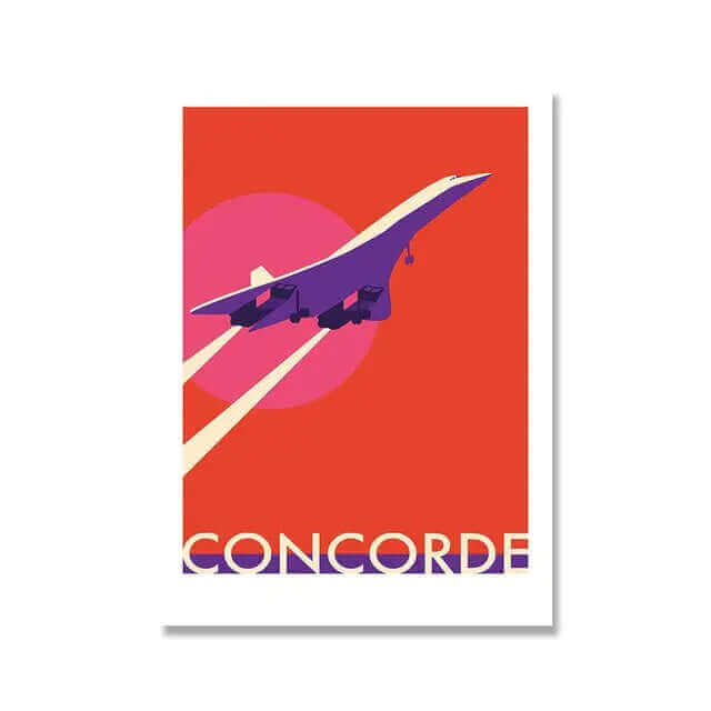 Norvo | Retro Concorde Fly Plakat på Lerret