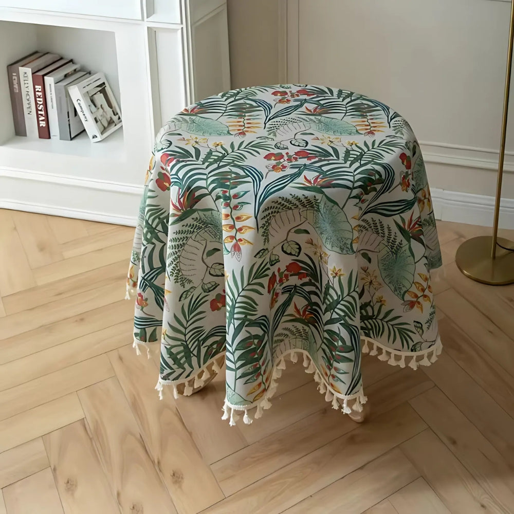 Norvo | Retro Floral Rundt Bordduk