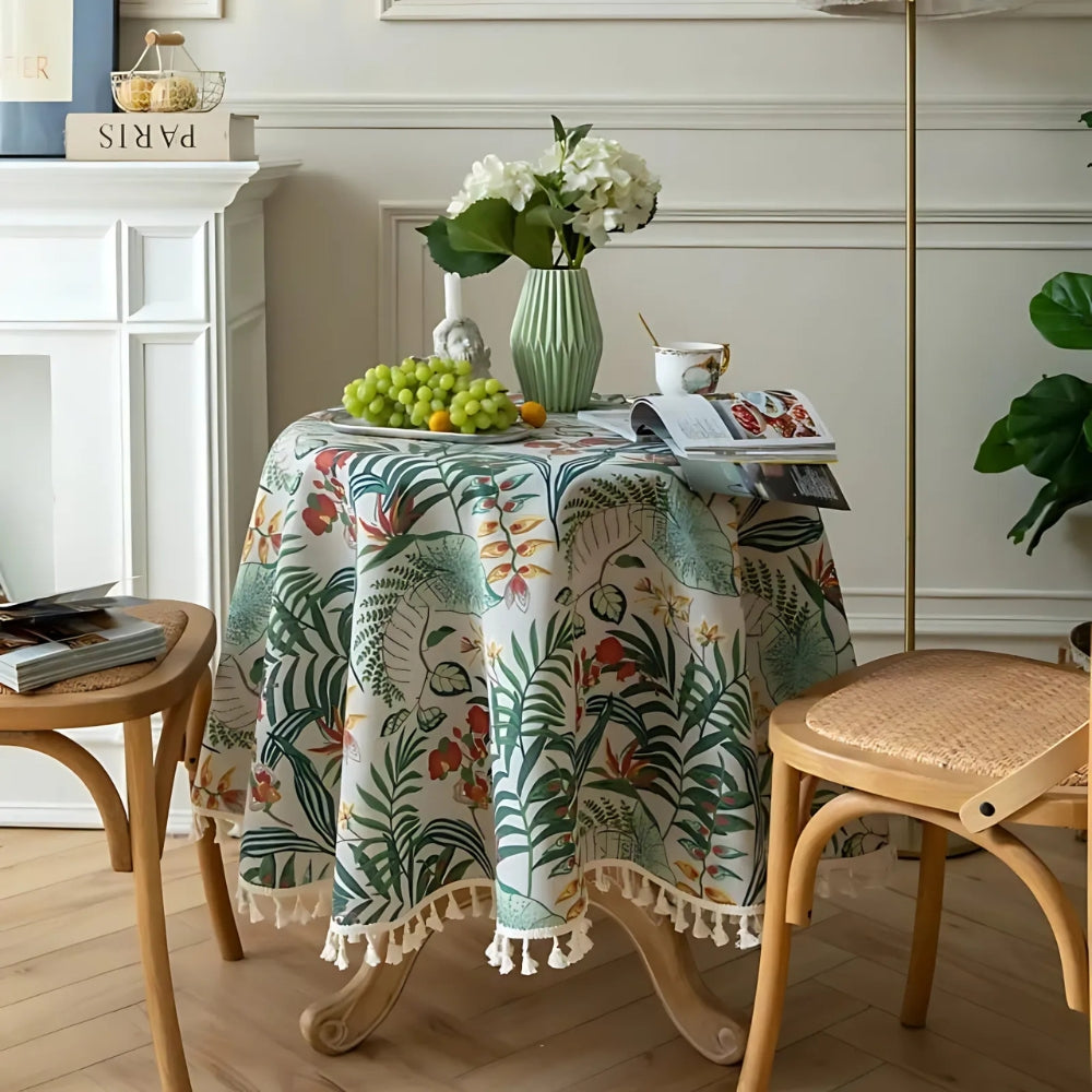 Norvo | Retro Floral Rundt Bordduk