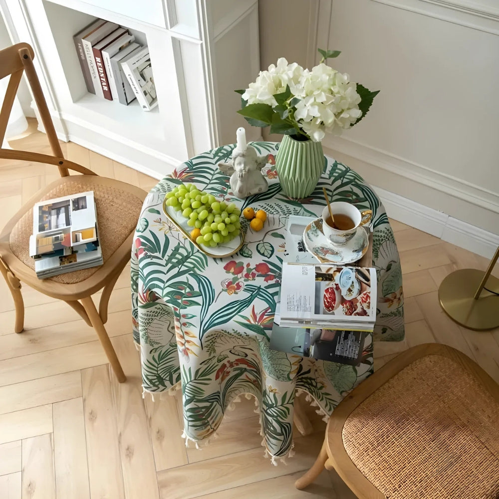 Norvo | Retro Floral Rundt Bordduk