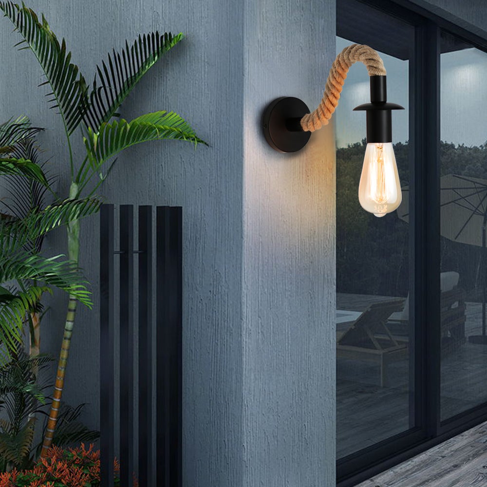 Norvo | Retro Hamp Tau Industriloft Vegglampe