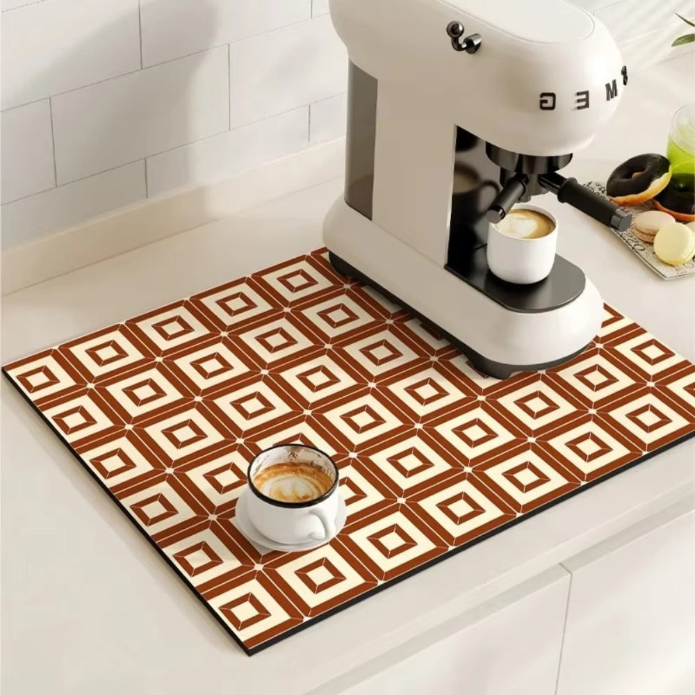 Norvo | Retro Flisdesign Absorberende Kaffematte