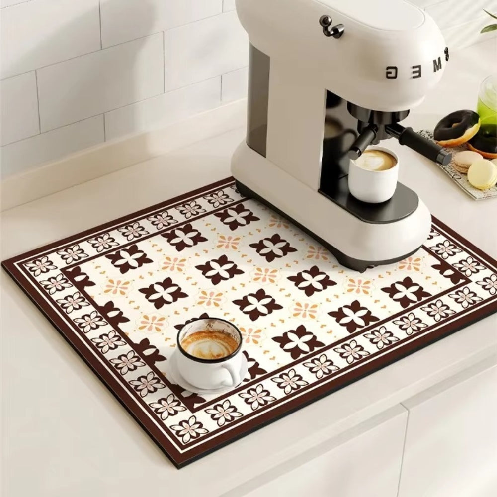 Norvo | Retro Flisdesign Absorberende Kaffematte