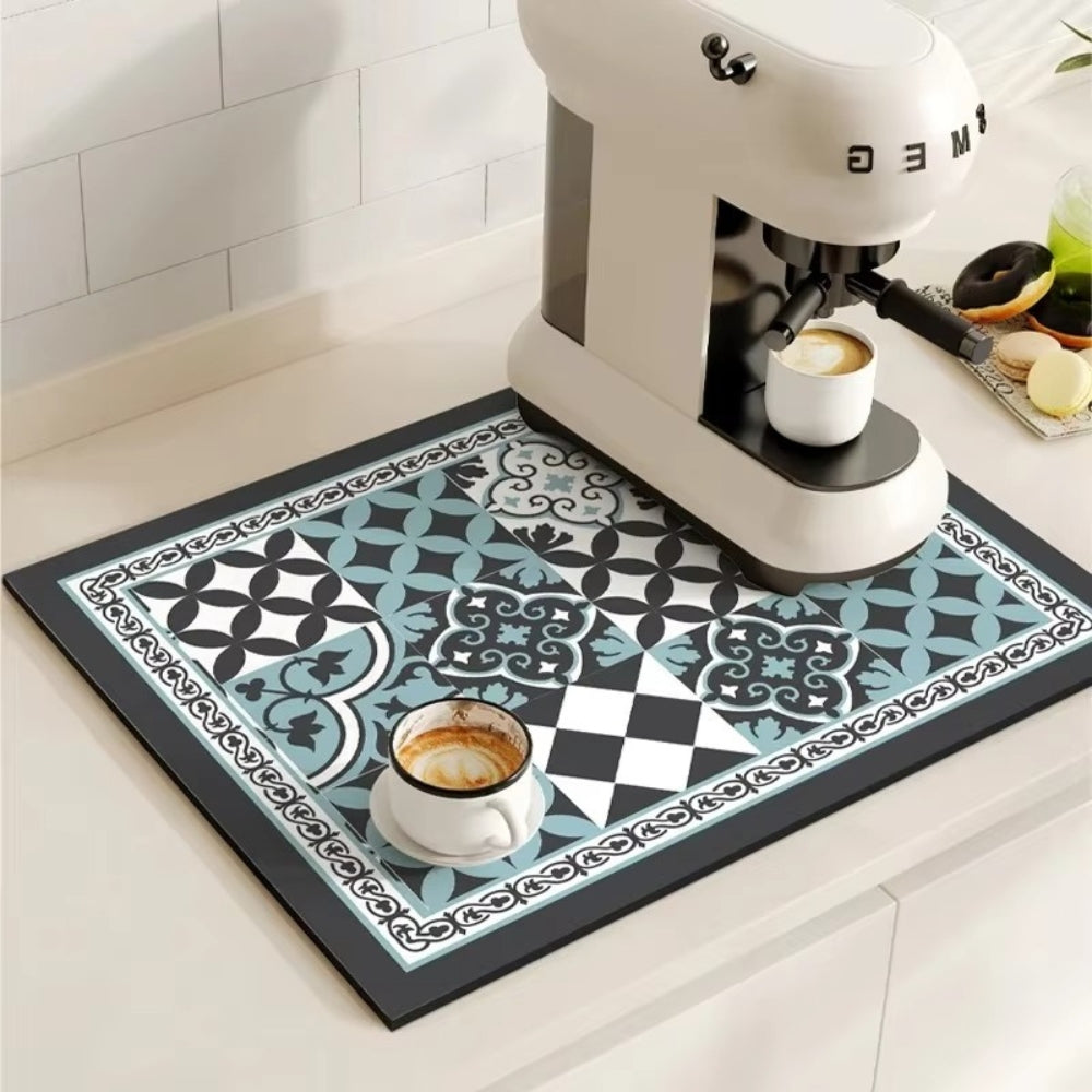 Norvo | Retro Flisdesign Absorberende Kaffematte