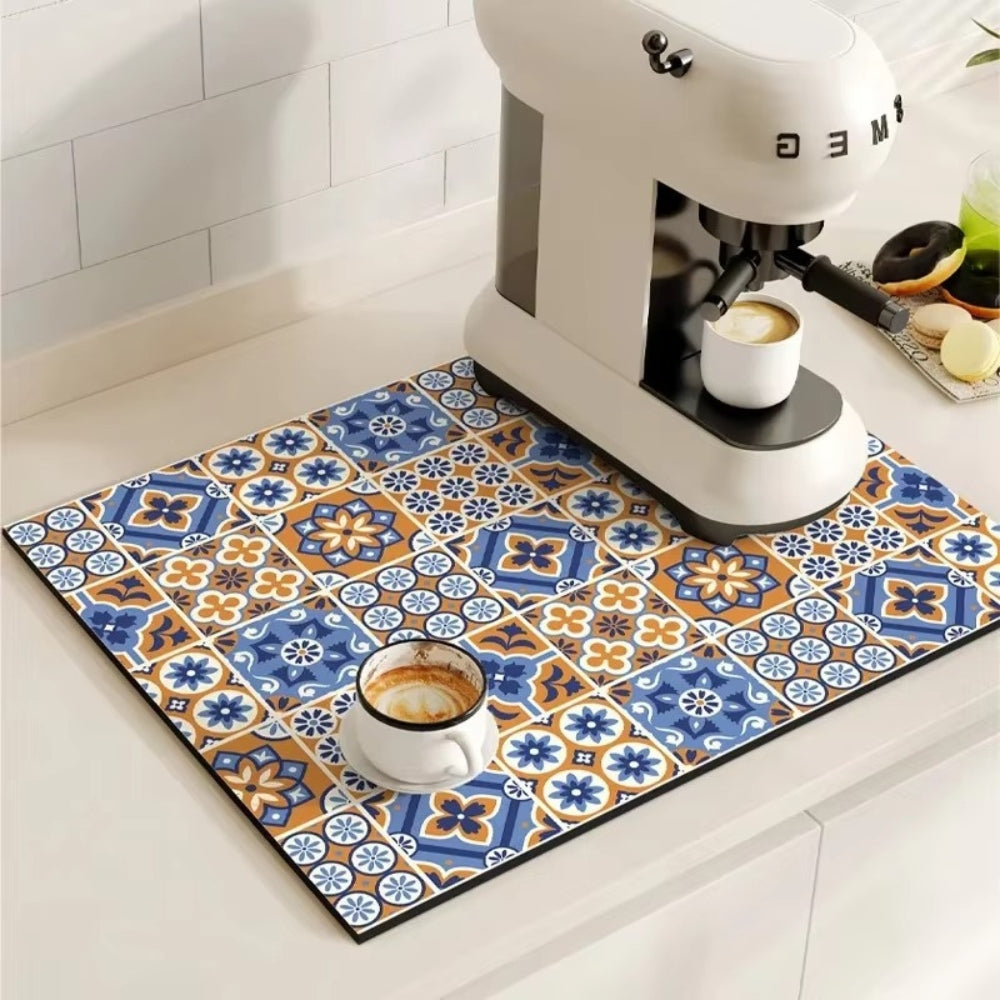 Norvo | Retro Flisdesign Absorberende Kaffematte