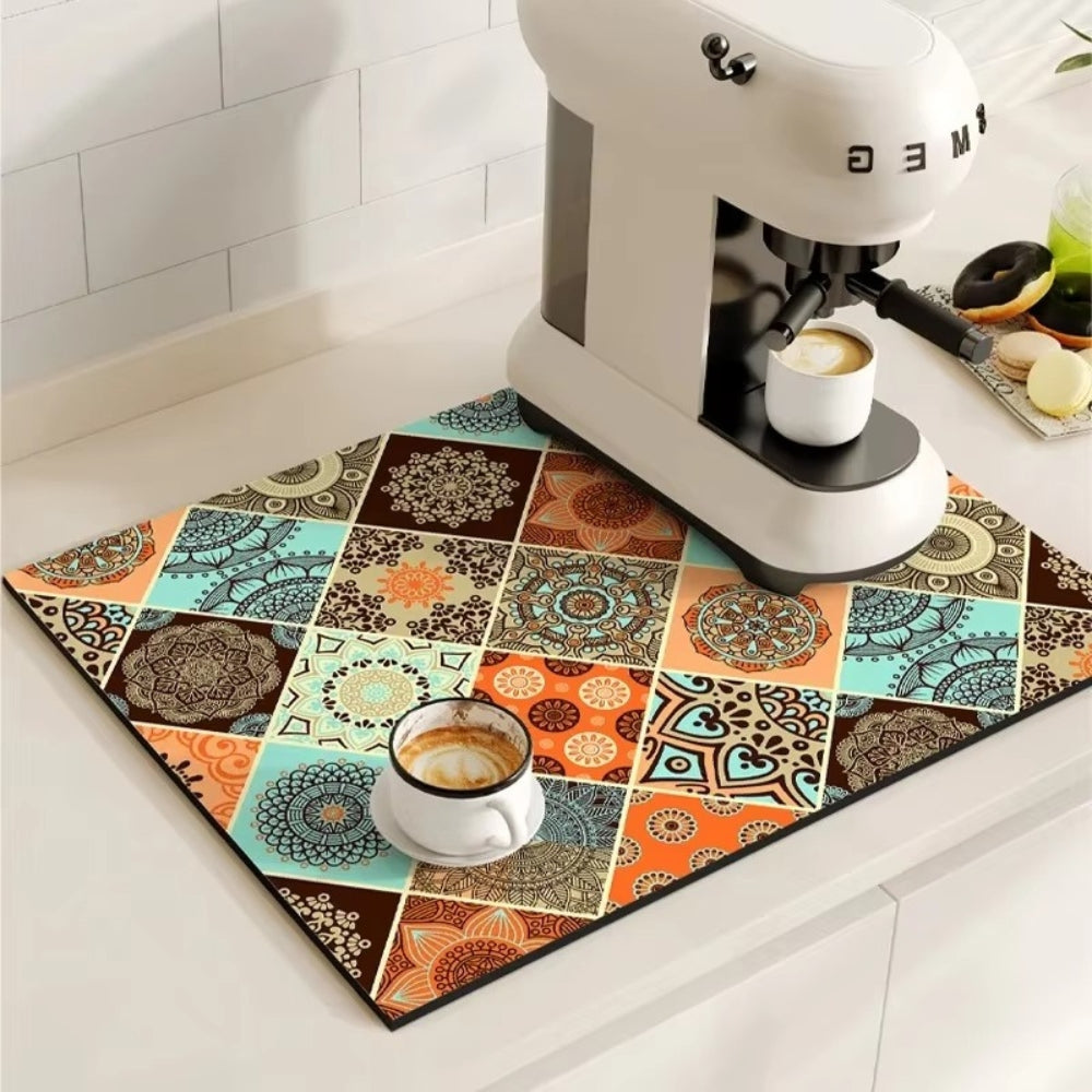 Norvo | Retro Flisdesign Absorberende Kaffematte