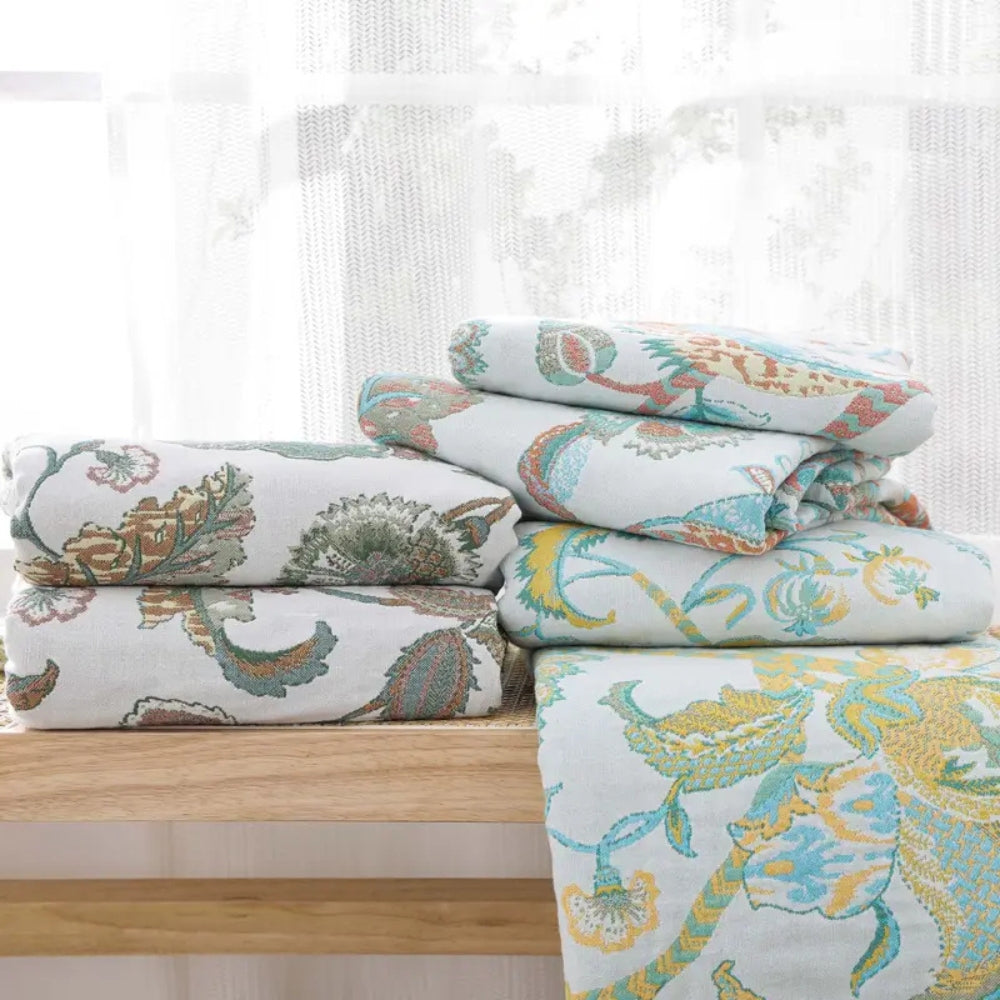 Norvo | Reverie Floral Tassel Cotton Blanket