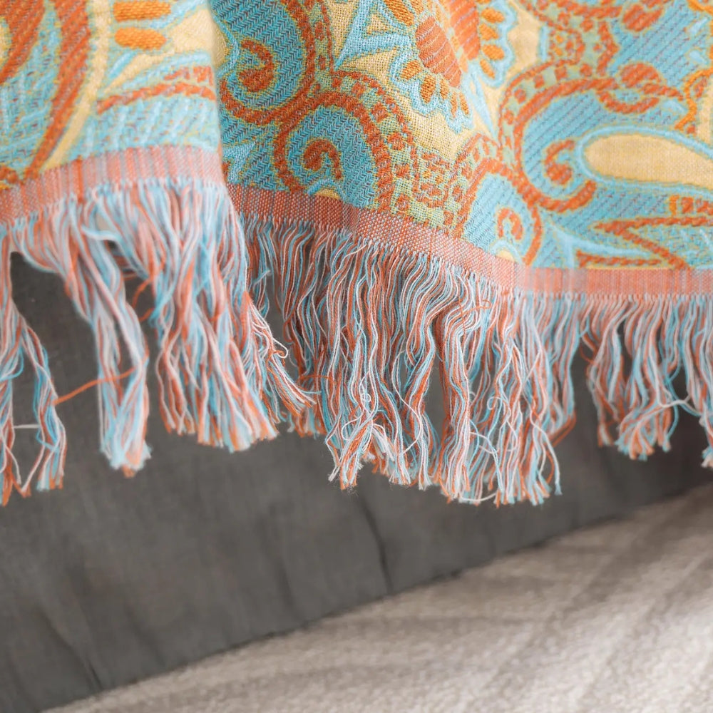 Norvo | Reversible Paisley Bohemsk Bomullspledd