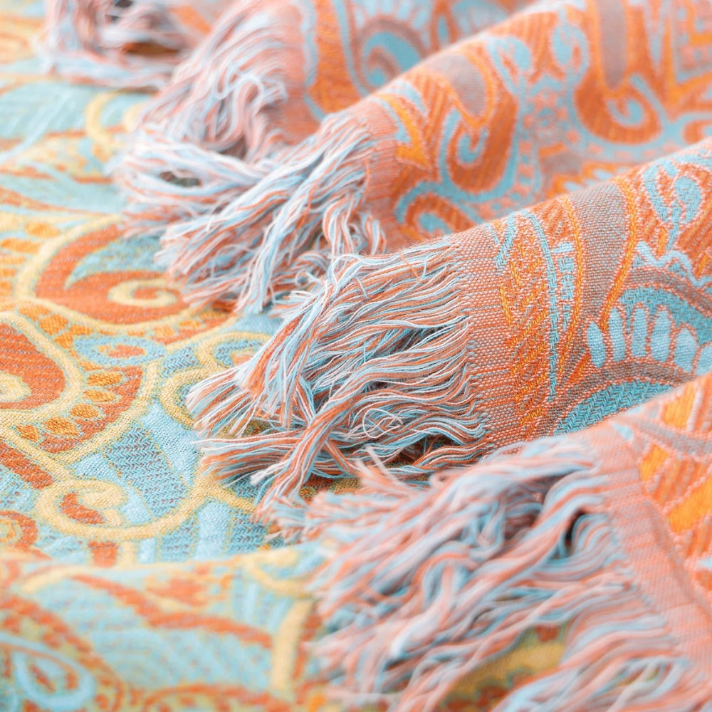 Norvo | Reversible Paisley Bohemsk Bomullspledd