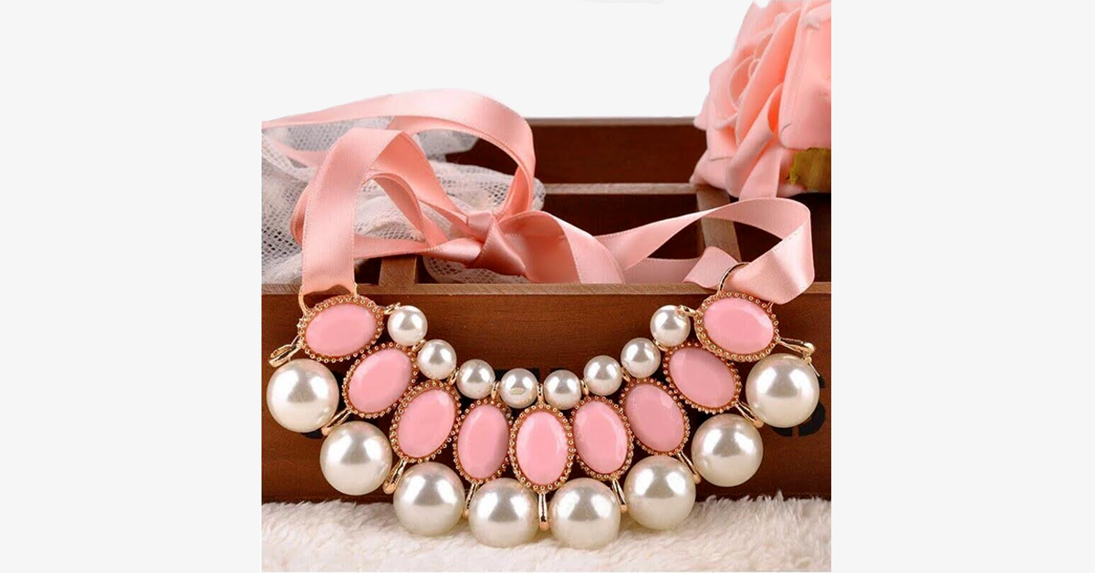 Norvo | Bånd Perle Choker Statement Halskjede