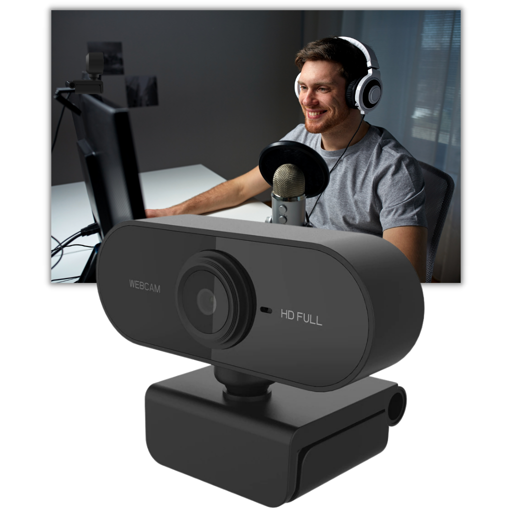 Roterende 1080p HD USB-webkamera med mikrofon
