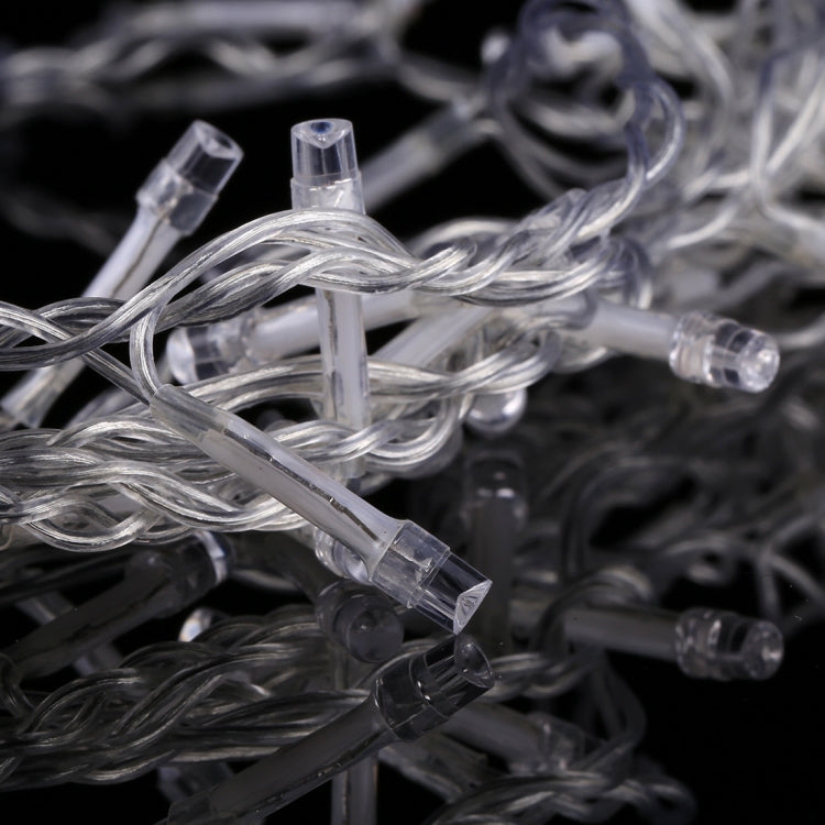 Vanntett String Lys, Lengde: 10m, 100 LED Lys med Kontroller, Blinkende / Fading / Forfølgende Effekt, AC 220V, EU Plugg (Hvit Lys)