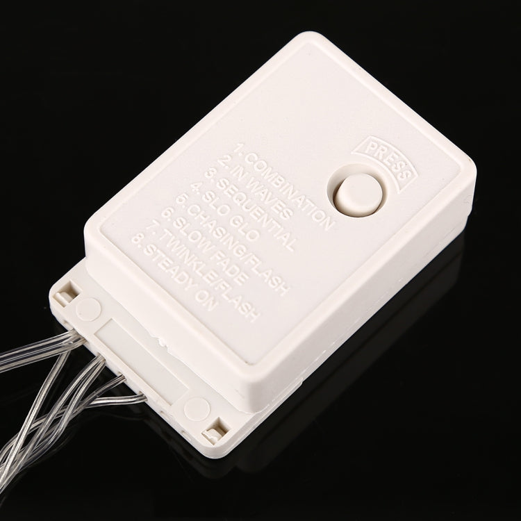 Vanntett String Lys, Lengde: 10m, 100 LED Lys med Kontroller, Blinkende / Fading / Forfølgende Effekt, AC 220V, EU Plugg (Hvit Lys)