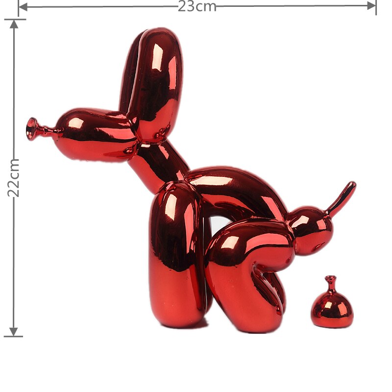 Norvo | Balloondog Skulptur, Ballongkunst Statues, Mini Samleobjekt, Hjemmedekor, Harpiksfigur, Skrivebordsaccessoirer, Romdekorasjon