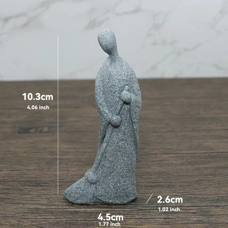 Norvo | Buddha Stein Statue Liten Buddhiste Munker Tibetansk Buddhisme Figurer Zen Hage Ornament Meditasjon Hjem Akvarium Dekorasjon