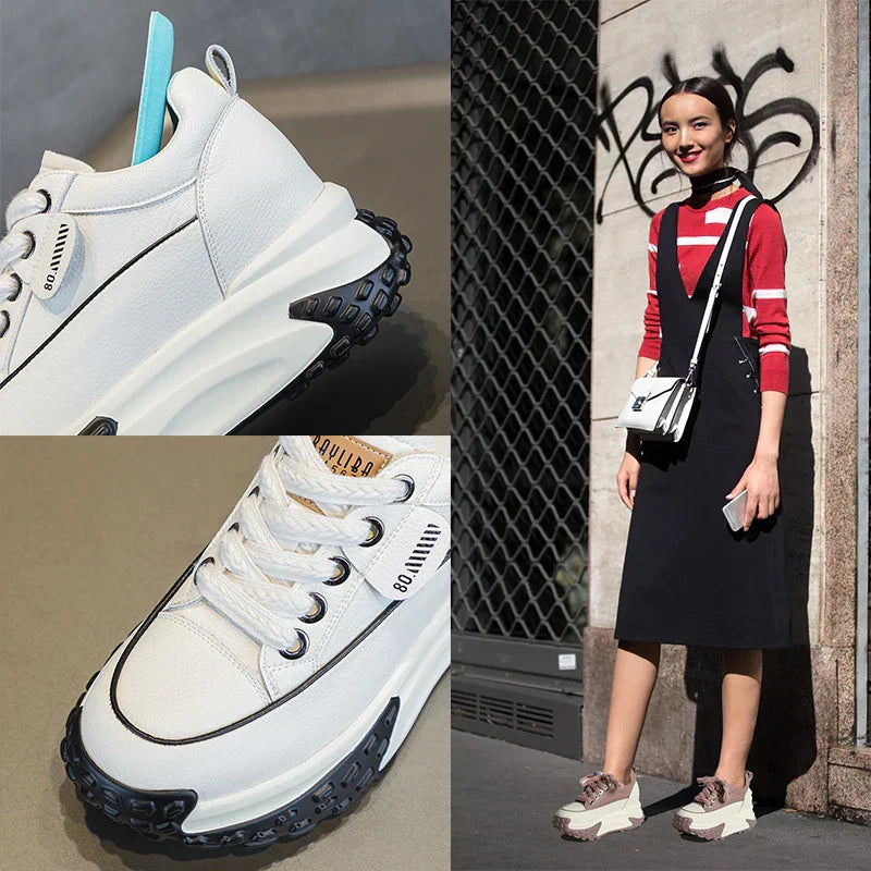 Norvo | 7 cm Plattform Wedge Sneakers laget av Lær