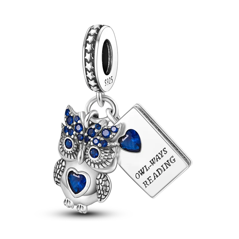 Norvo | 925 Sølv Gylden Leopard Charms Perler Fargerik Kameleon Nesehorn Løve Skarabé Katt Anheng Kompatibel med Original Pandora Armbånd Smykker