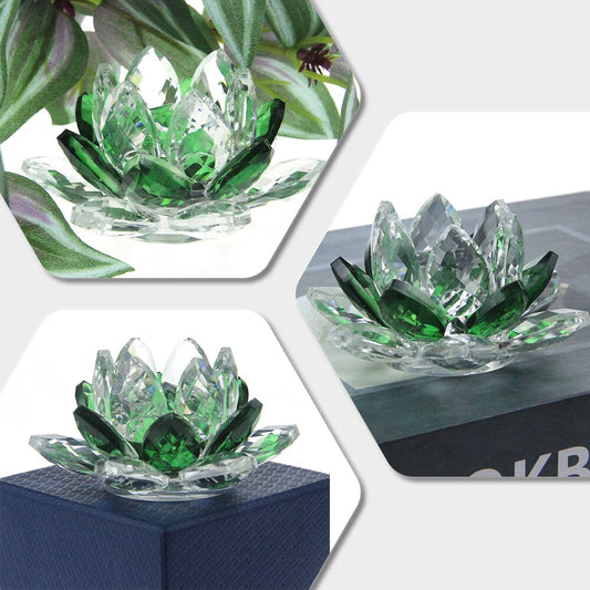 Norvo | Crystal Lotus Flower Craft Glass Paperweight Home Decoration Ornaments Figures Home Wedding Party Decor Gifts Souvenir