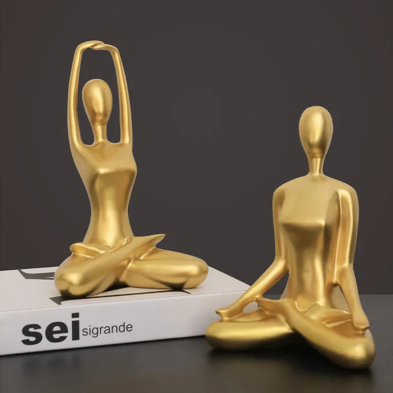 Norvo Interior Hjem Dekorative Figurer Skrivebord Tv Torsjon Dekorasjon Stue Skulptur Harpiks Statuer Hjem Dekor Yoga Jente Håndverk