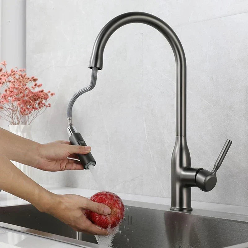 AquaStream Luxe – Justerbar Kjøkkenkran med Hånddusj