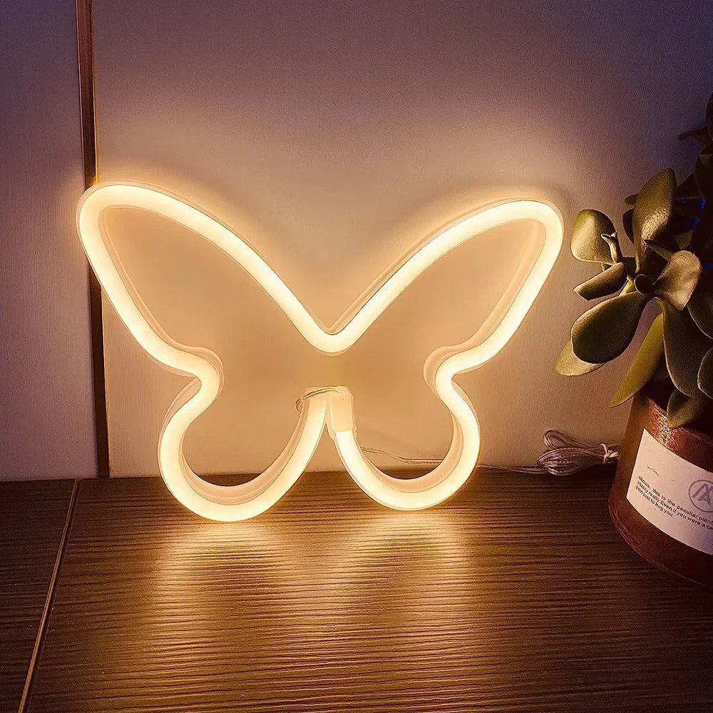 Norvo Neon Skilt – USB/Batteridrevet LED Neon Lys for Hjemmedekorasjon