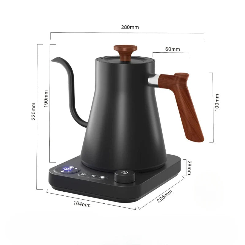Norvo | 1200W Intelligent Elektrisk Vannkoker - Goose Neck Hånd Brygget Kaffe-kanne for Melkepulver & Presis Brygging