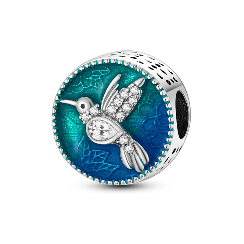 Norvo | 925 Sølv Gylden Leopard Charms Perler Fargerik Kameleon Nesehorn Løve Skarabé Katt Anheng Kompatibel med Original Pandora Armbånd Smykker