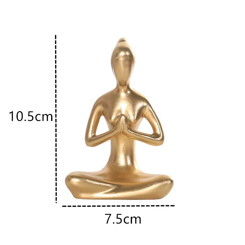 Norvo Interior Hjem Dekorative Figurer Skrivebord Tv Torsjon Dekorasjon Stue Skulptur Harpiks Statuer Hjem Dekor Yoga Jente Håndverk