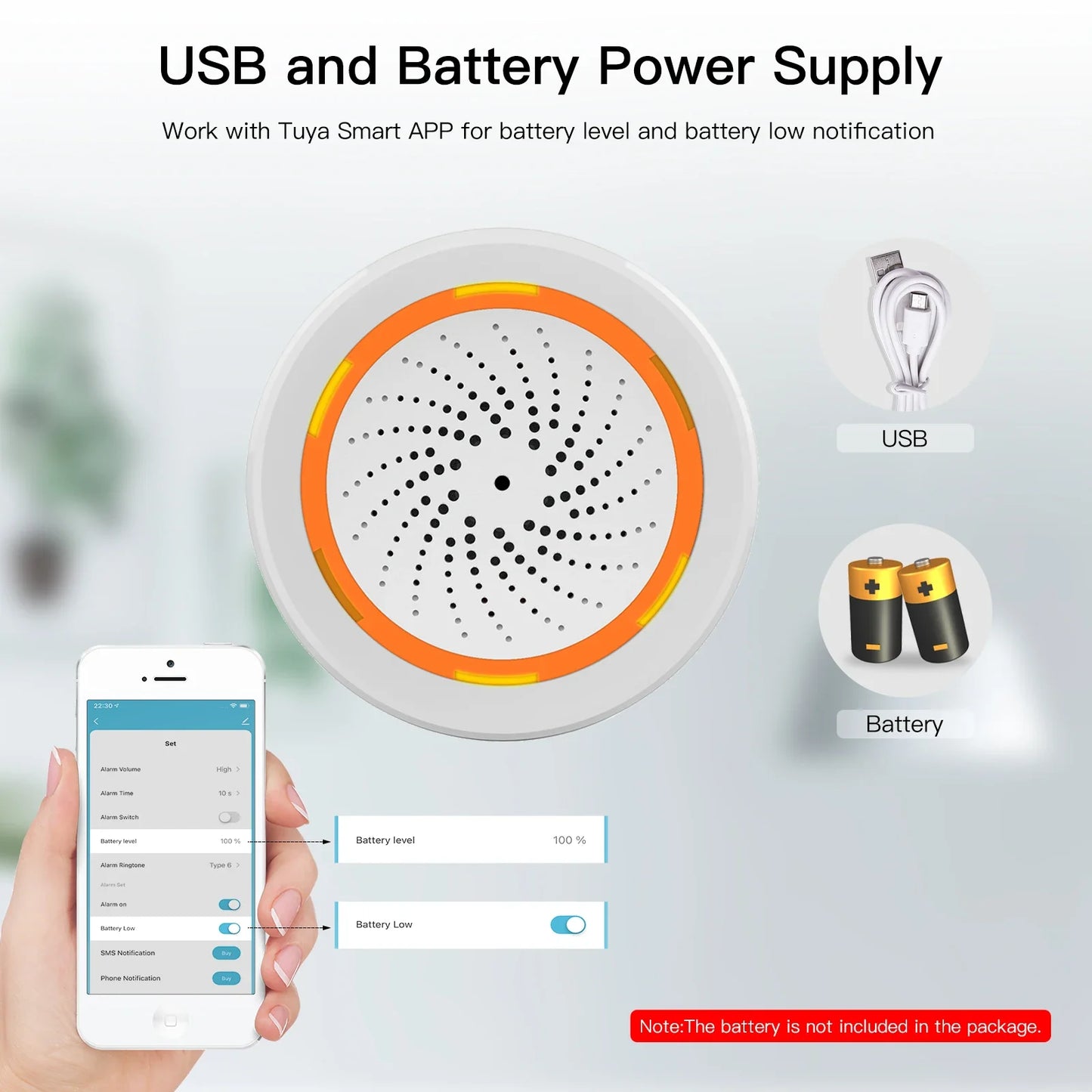 Tuya ZigBee Smart Lyd- og Lys sirene - WiFi 90dB Alarmkontroll via SmartLife Google Alexa-apper
