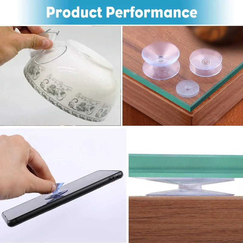 Norvo | 5/20PCS Dobbelt-sidede plast sugekopper - Rutsjesikre klare vakuumsugere for glass, bilvinduer, bordplater, DIY såpeholder