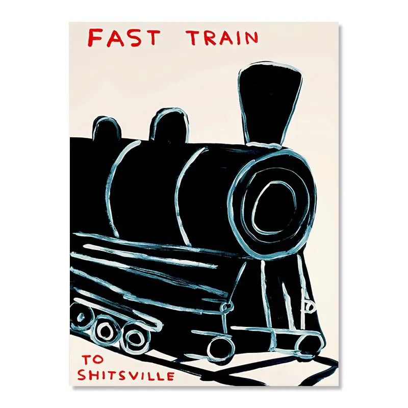 Norvo | David Shrigley Kanin Katt Vin Kjekks Rask Veggkunst Abstrakte Trykk Lerret Maleri Nordisk Plakat Bilder Stue Dekor