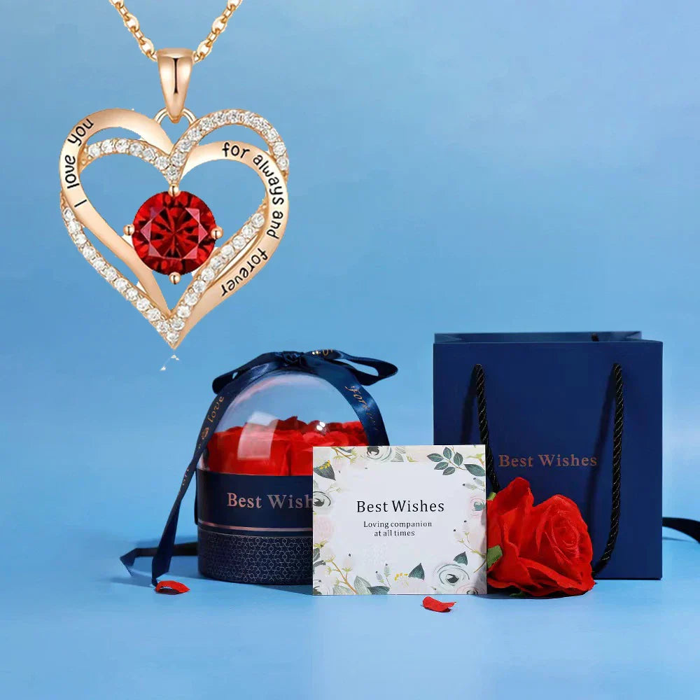 Norvo | Mama Hjerte Anheng Rød Zirkon Halssmykke