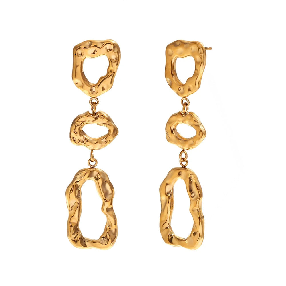 Norvo | Klassiske Mønstrede Tripple Hengende Øredobber