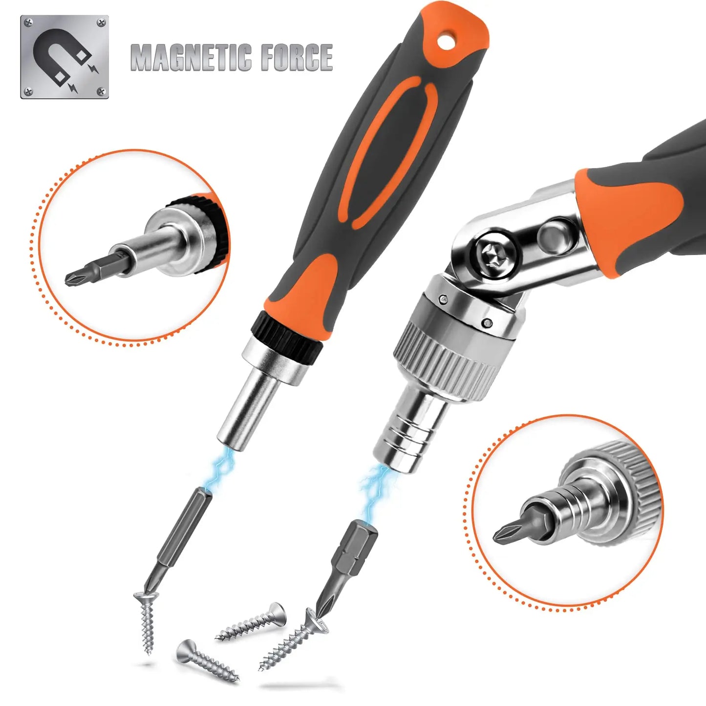 Norvo | 68-i-1 Tange Skrutrekker Sett med Magnetiske Bits & Forlengelsesstang – FortiDrive