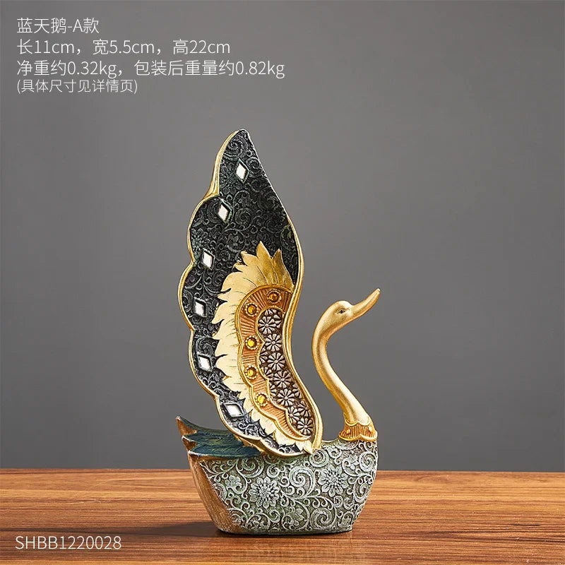 Norvo Soverom Kontor Skrivebord Tilbehør Bryllupsgave Figurine Svane Dekor Kunstneriske Figuriner Harpiks Ornamenter Dyr Statuer Dekor