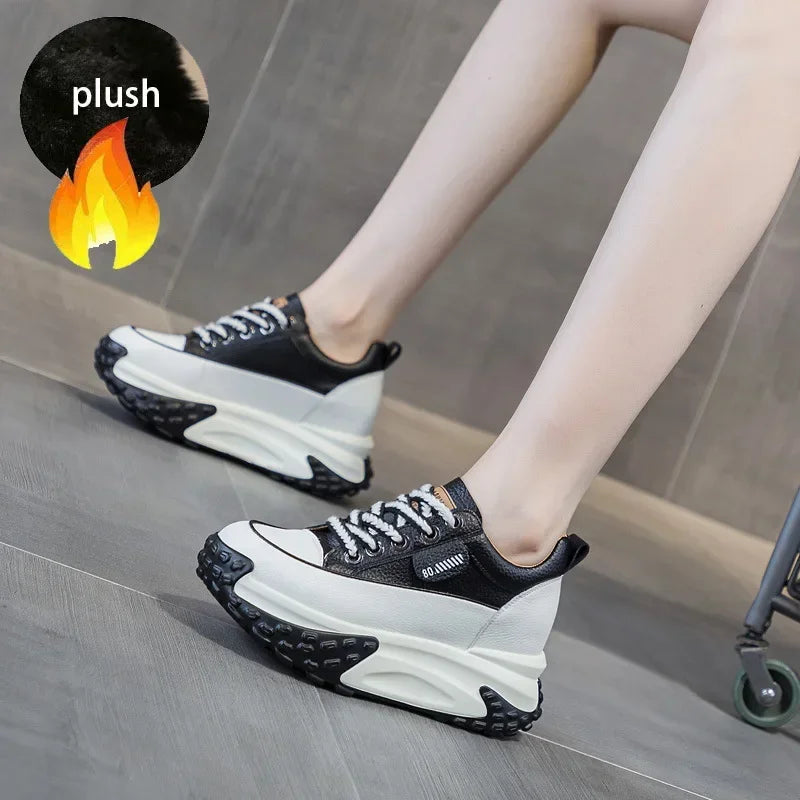 Norvo | 7 cm Plattform Wedge Sneakers laget av Lær