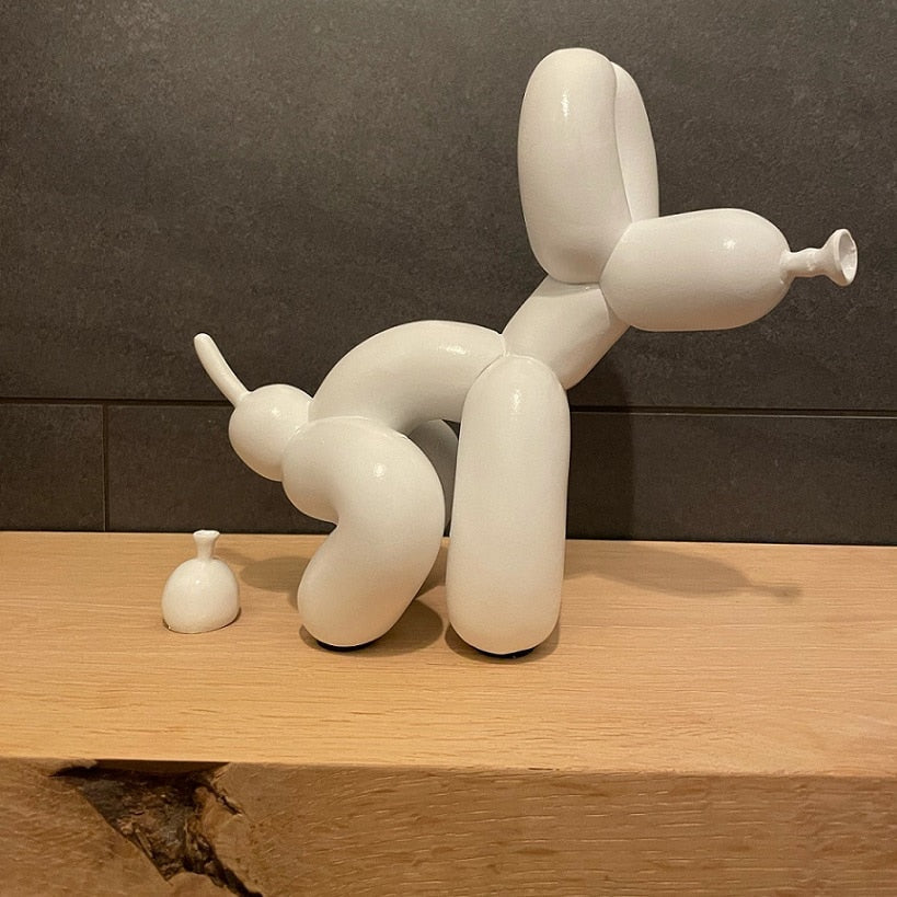 Norvo | Balloondog Skulptur, Ballongkunst Statues, Mini Samleobjekt, Hjemmedekor, Harpiksfigur, Skrivebordsaccessoirer, Romdekorasjon