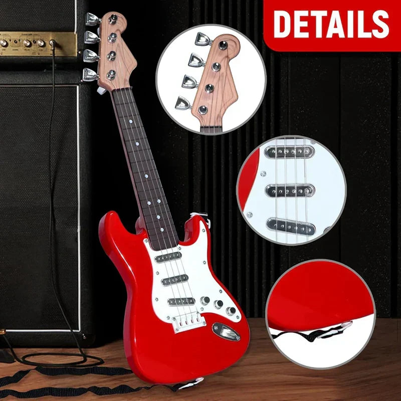 Norvo | 4-String E-Gitar Toy for Kids - Portable Musikk Instrument, Perfekt Gave for Unge Musikere