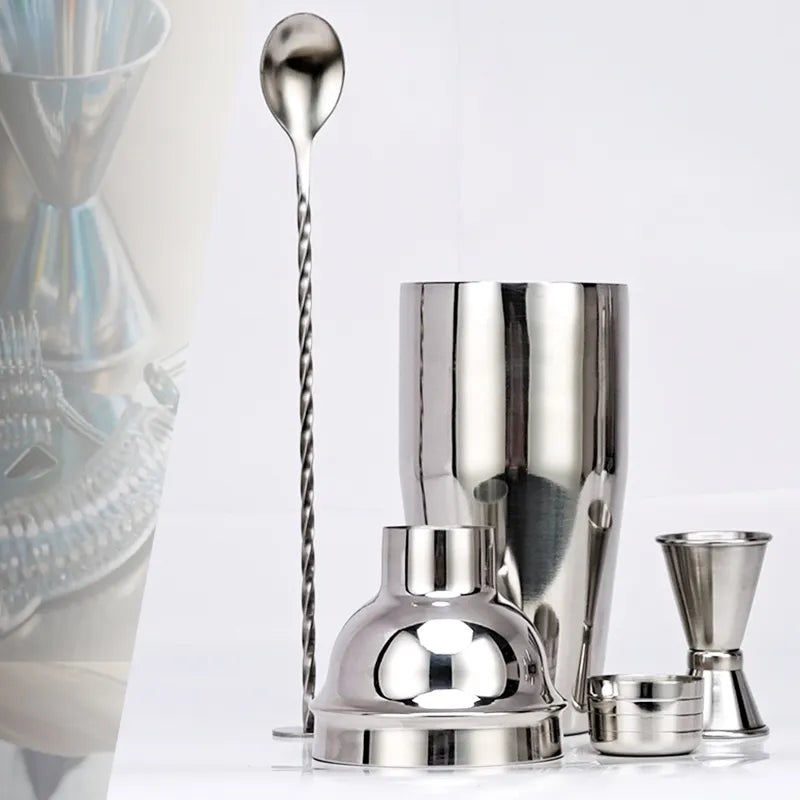 Norvo | 550 ml/750 ml Rustfritt Stål Cocktail Shaker Mixer Drink Bartender Sett Bar Sett Verktøy Med Vin Stativ Verktøy for Fødselsdagsgave