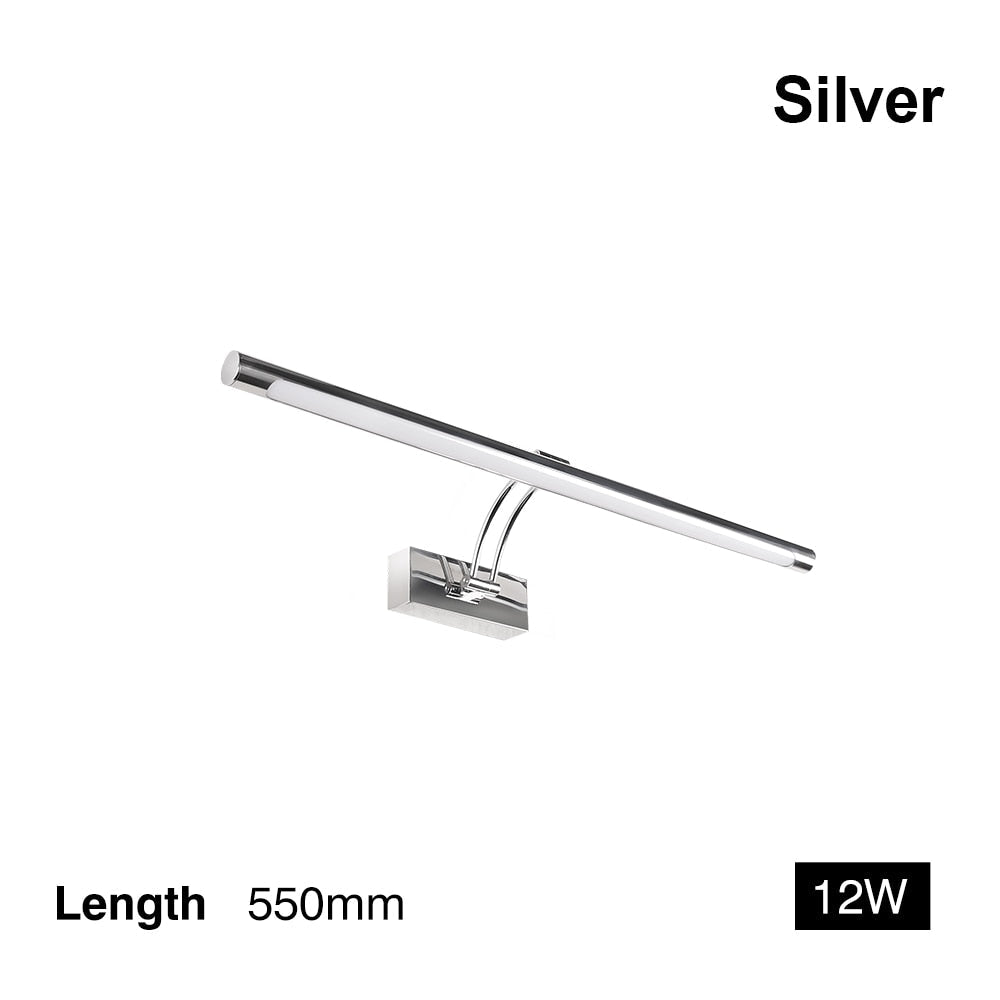 Norvo | 80-100cm LED vegglampe - Moderne svart/sølv veggbelysning til badet, innvendig montert bilde lys