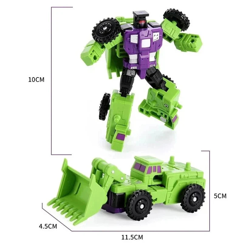 Mini 6-i-1 Transforming Devastator Action Figure - Grønn Robot Leketøy for Barn, Perfekt Gave til Barn 22cm (8,6 tommer)