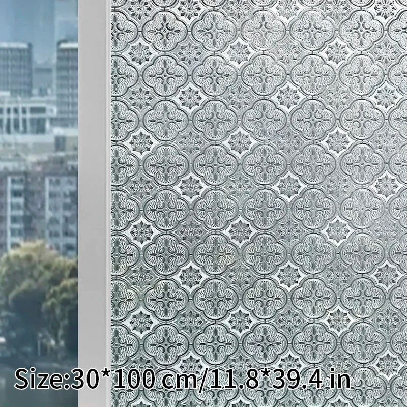 Norvo | 3D Buntglasvindu folie - Dekorativ vinylklistremerke for glassvinduer med statisk feste - Fenetre Buntglasvindu dekor