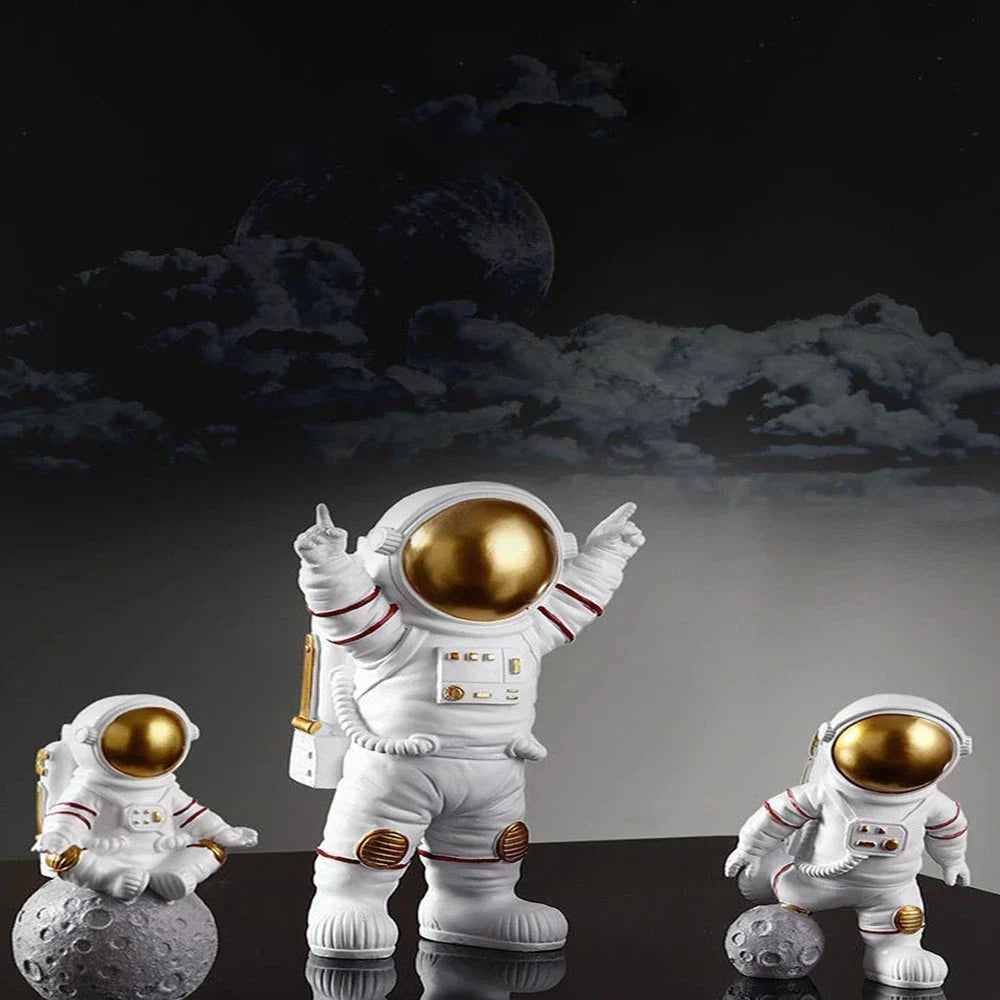 Norvo | Harpiks Astronaut Figur Statue Rom Reisende Skulptur Utdanningsleketøy Skrivebordsdekorasjon Astronaut Modell For Barn Gave