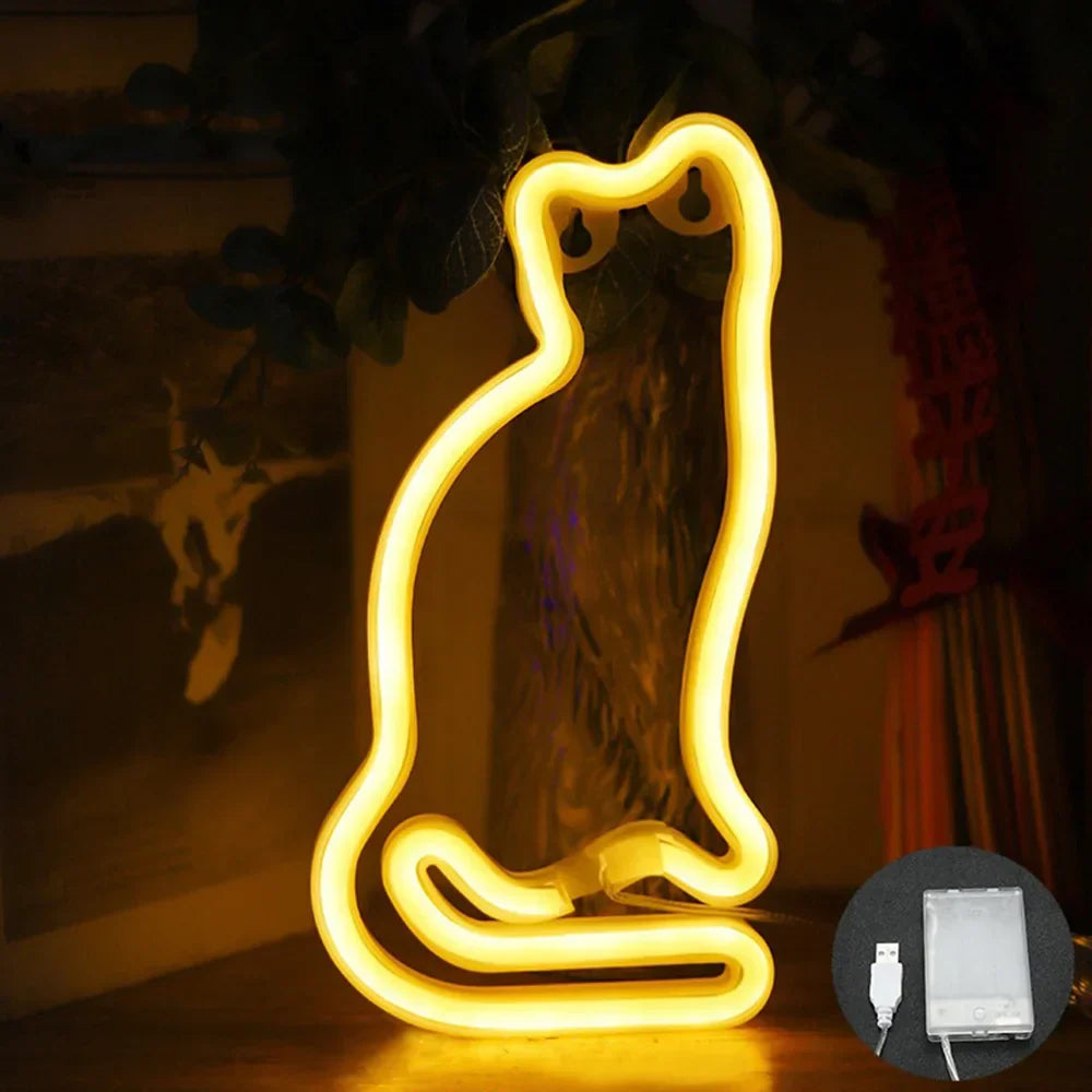 Norvo Neon Skilt – USB/Batteridrevet LED Neon Lys for Hjemmedekorasjon