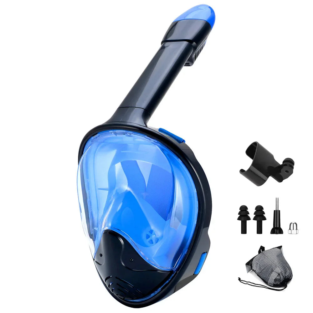 Norvo | Helgesikt snorkelmaske med kamerafeste - Vidvinkel, anti-dugg, anti-lekk dykk- og snorkelmaske for voksne og barn