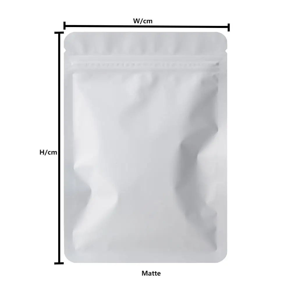 Norvo | 100PCS Dobbeltsidige Frosted Mylar Poser - Flat Bunn, Vanntett, Varmeforseglede Aluminiumsfolie Glidelåsposer