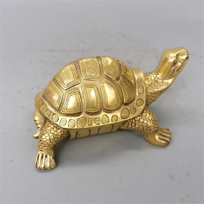 Norvo | Messing Feng Shui Skilpadde Statue Lykke Dyr Skulptur for Lang levetid Hjem Kontor Dekorasjon Figur Gave Studie Ornament